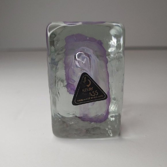 Kerry Glass Ireland Swirled Glass Candle Stick Holder (tapered Candle) 2”x2x1” - Picture 7 of 7